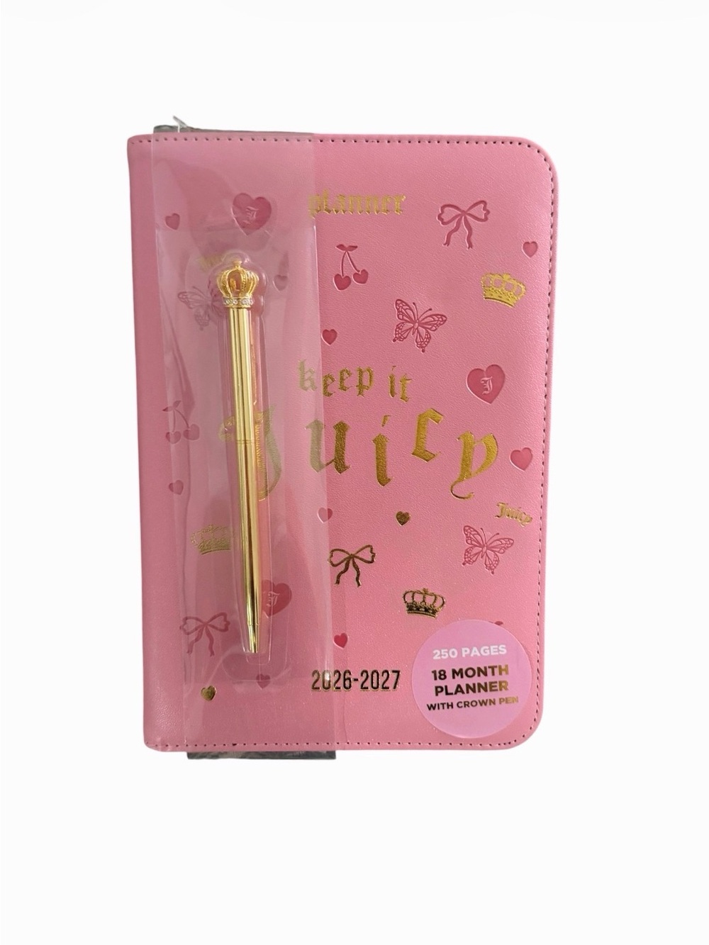 Juicy Couture Pink Leatherette 18-Month Planner & Pen Set (2026–2027)